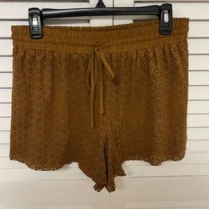 High waisted drawstring shorts